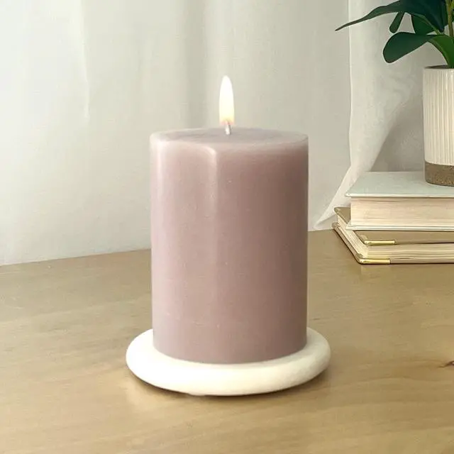 Alt view image 3 of 7 - Mainstays Single Wick 3 in x 4 in Pillar Candle, Unscented, Taupe