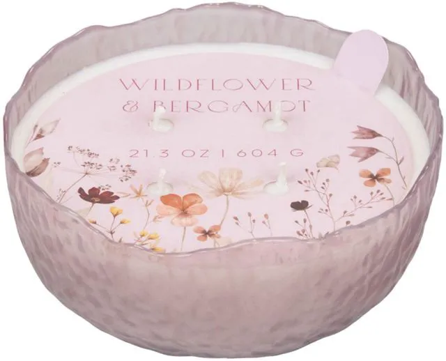Alt view image 2 of 6 - Home Decor Collection 3-Wick Moon Bowl Scented Jar Candle, Wildflower & Bergamot, 21.3 oz.