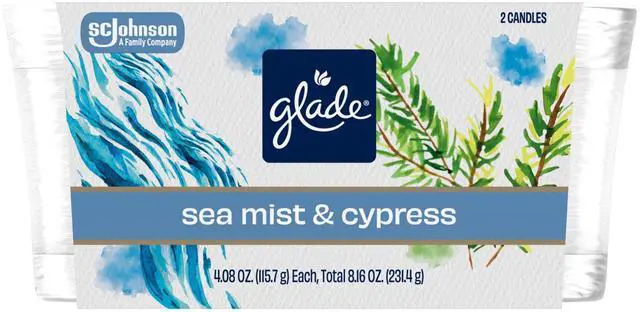 Main image of Glade Candles, Sea Mist & Cypress, Fresh Collection, 8.16 oz, Pack of 2