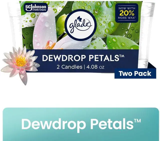 Alt view image 5 of 6 - Glade Single Wick Candle, Dewdrop Petals, 4.08 oz, 2 Count