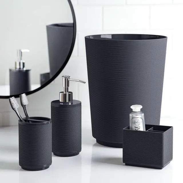 Alt view image 2 of 5 - Mainstays Soft Touch Black Plastic Toothbrush Holder for Adults and Kids