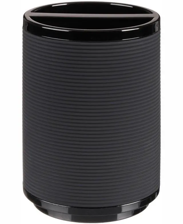 Main image of Mainstays Soft Touch Black Plastic Toothbrush Holder for Adults and Kids