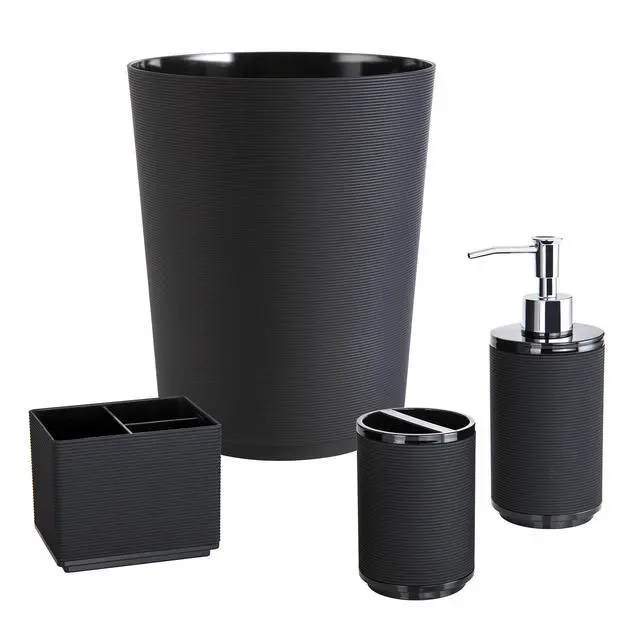 Alt view image 5 of 5 - Mainstays Soft Touch Black Plastic Toothbrush Holder for Adults and Kids