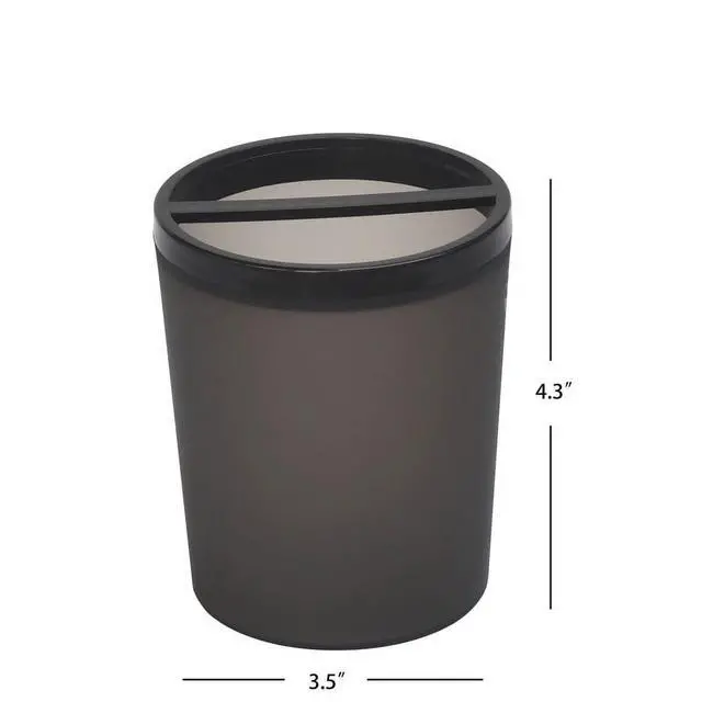 Alt view image 3 of 6 - Mainstays Frosted Black Plastic Toothbrush Holder