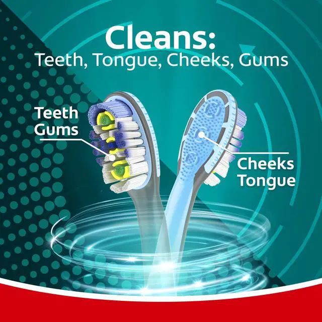 Alt view image 3 of 6 - Colgate 360 Vibrate Deep Clean Battery Powered Electric Toothbrush with Soft Bristles, 1 Pack