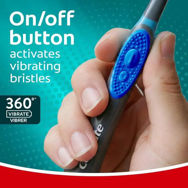 Alt view image 2 of 6 - Colgate 360 Vibrate Deep Clean Battery Powered Electric Toothbrush with Soft Bristles, 1 Pack