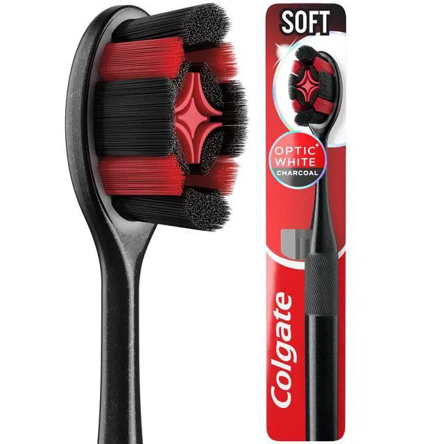 Alt view image 5 of 5 - Colgate Optic White Charcoal Soft Toothbrush for Adults, 1 Pack
