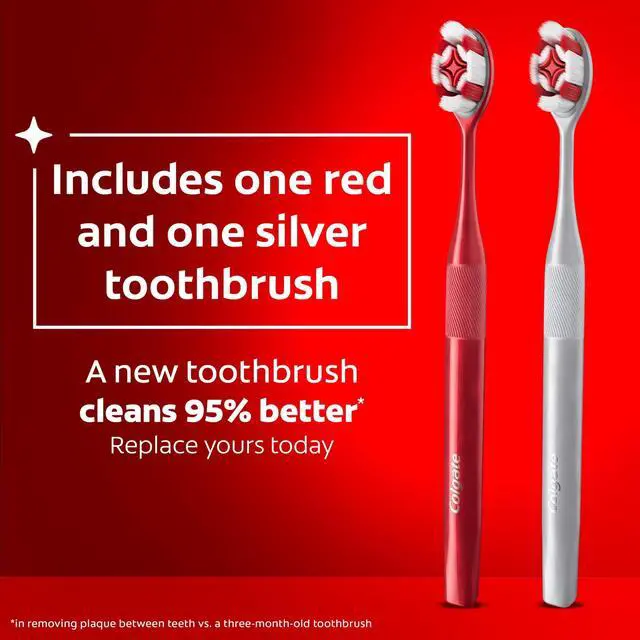 Main image of Colgate Optic White Soft Toothbrush for Adults, 2 Pack