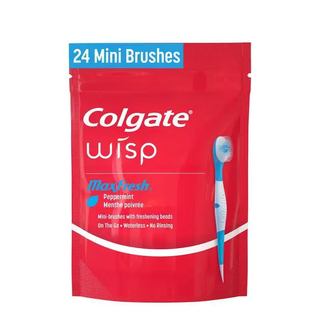 Alt view image 6 of 6 - Colgate Max Fresh Wisp Disposable Travel Toothbrushes, Mini Toothbrush, Peppermint, 24 Count