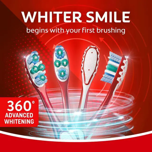 Alt view image 5 of 6 - Colgate 360 Advanced Whitening Toothbrush, Medium Adult Toothbrush, 1 Pack