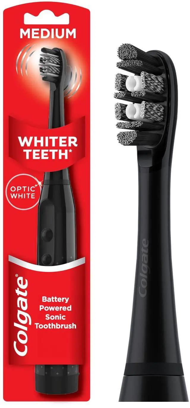 Alt view image 2 of 6 - Colgate Optic White Adult Sonic Battery Operated Electric Toothbrush, Medium