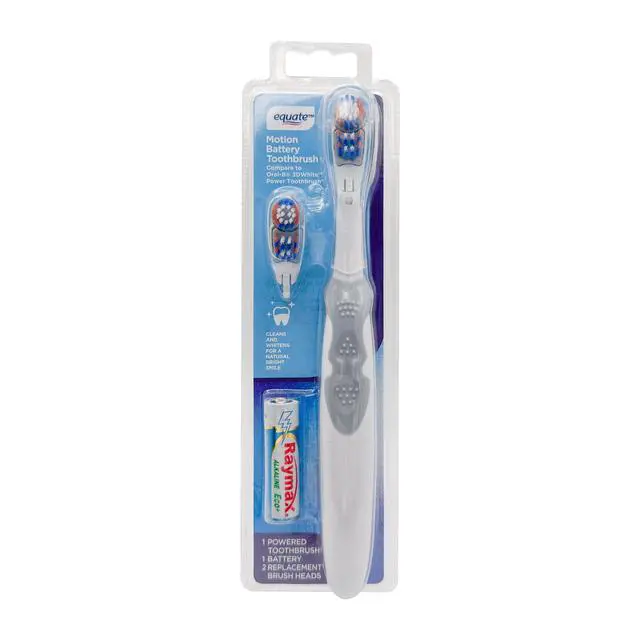 Alt view image 4 of 5 - Equate Motion Battery Toothbrush with 2 Brush Heads