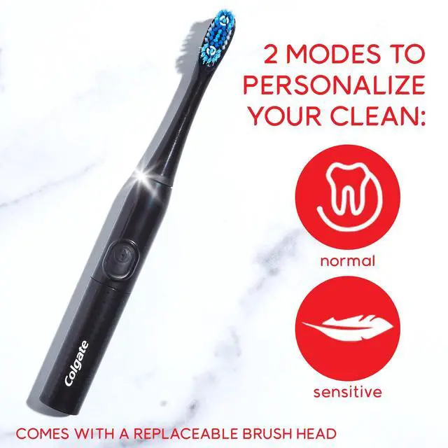 Alt view image 6 of 6 - Colgate Optic White Pro Series Sonic Adult Battery Powered Electric Toothbrush, Black
