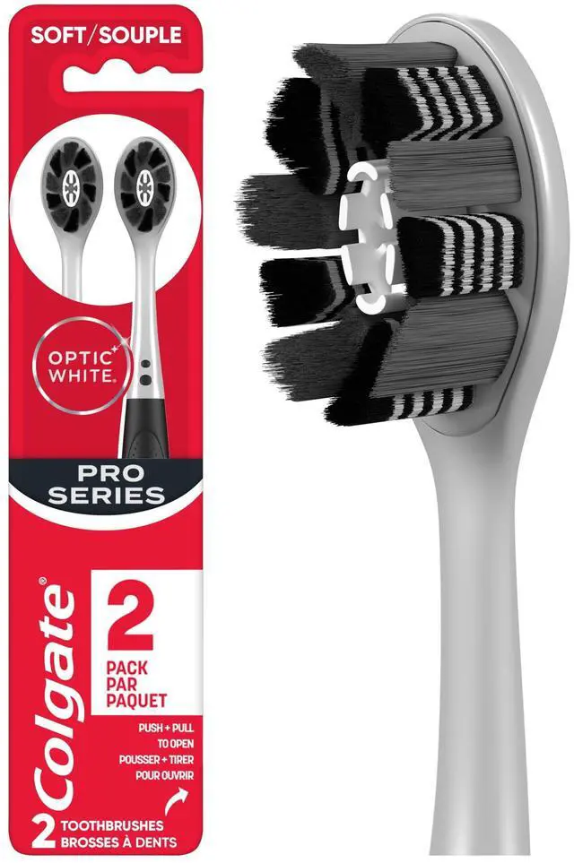 Main image of Colgate Optic White Pro Series Adult Manual Toothbrush, Soft, 2 Pack