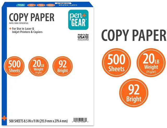 Alt view image 5 of 6 - Pen + Gear Copy Paper, 8.5" x 11", 92 Bright, White, 20 lb., 1 Ream (500 Sheets)