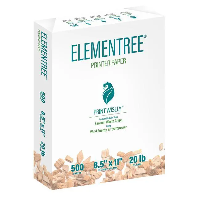 Alt view image 5 of 6 - Elementree Sustainable Printer Paper, 8.5" x 11", 20 lb., White, 1 Ream (500 Sheets)