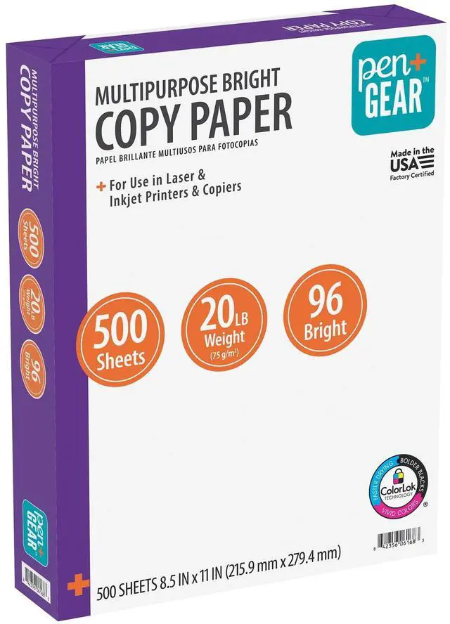 Main image of Pen+Gear Multipurpose Bright Paper, 8.5" x 11", 96 Bright, White, 20 lb., 1 Ream (500 Sheets)