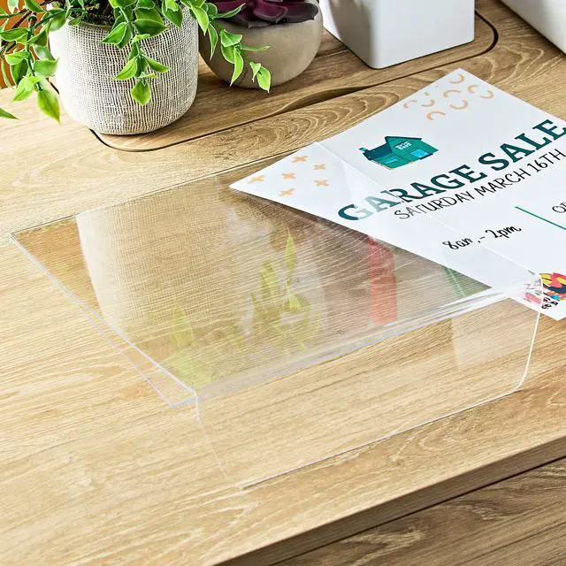 Alt view image 2 of 5 - Pen + Gear Standup Sign Holder for Display Stand, Hold for Paper of 8.5" x 11", Clear