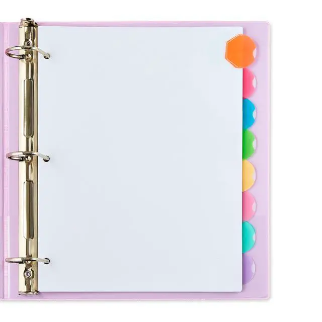 Alt view image 5 of 6 - Pen+Gear 8 Oval Tab Poly Binder Dividers, Bright Multicolor