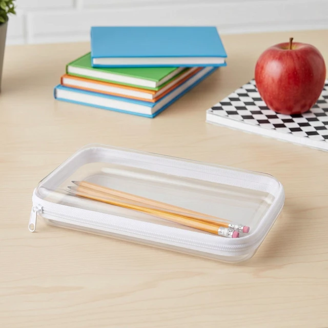 Alt view image 7 of 7 - Pen+Gear Zipper Pencil Case, Pencil Boxes for School, White