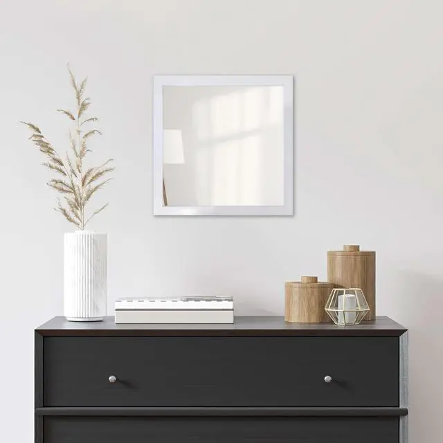 Alt view image 2 of 5 - Mainstays 16 in x 16 in White Square Wall Mirror for Bathroom and Living Room