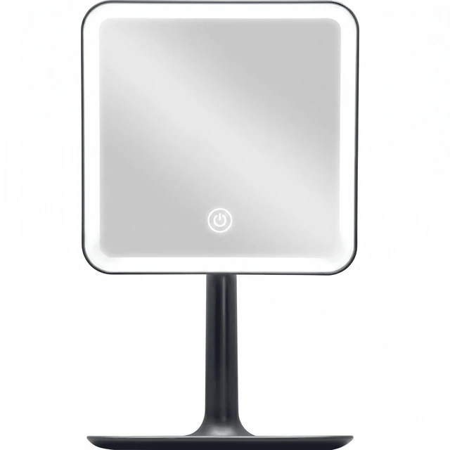Alt view image 6 of 7 - Mainstays LED Lighted Vanity Makeup Mirror with Lights, 5X Magnifying & Storage Tray, Rich Black Finish