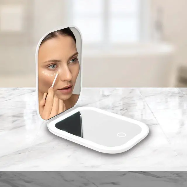 Alt view image 7 of 7 - Smartpoint LED Double Sided Compact Mirror