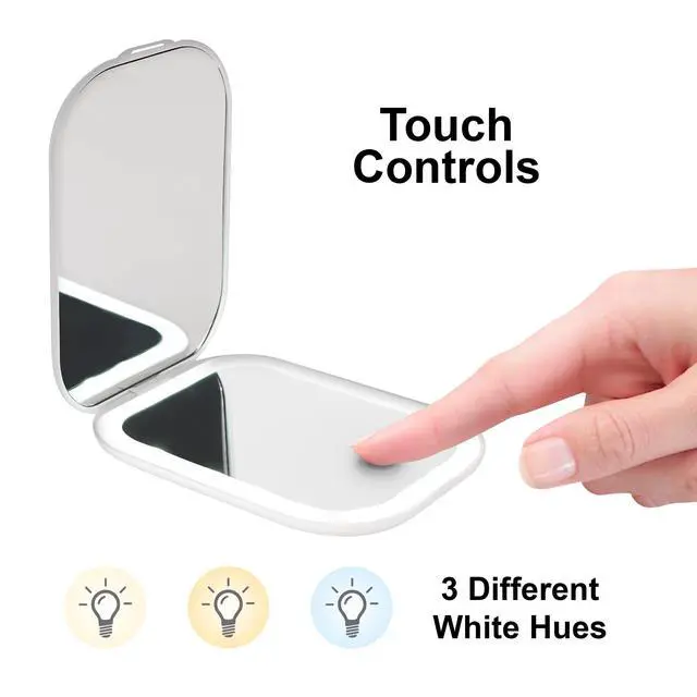 Alt view image 6 of 7 - Smartpoint LED Double Sided Compact Mirror