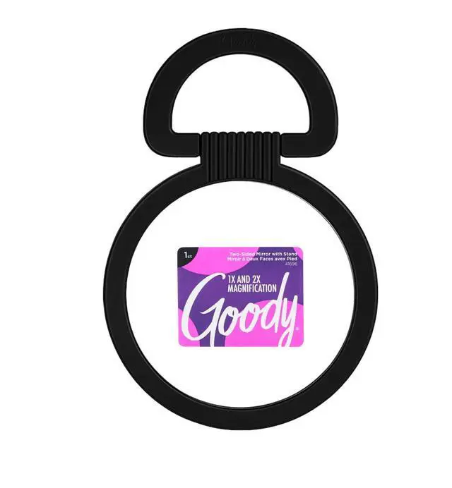 Alt view image 2 of 4 - Goody 2-Sided Mirror with Stand, Regular and Magnified View, 6 x 9 in, Dual View Vanity Mirror for Makeup and Grooming