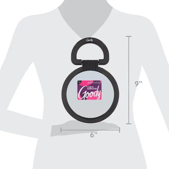 Alt view image 3 of 4 - Goody 2-Sided Mirror with Stand, Regular and Magnified View, 6 x 9 in, Dual View Vanity Mirror for Makeup and Grooming