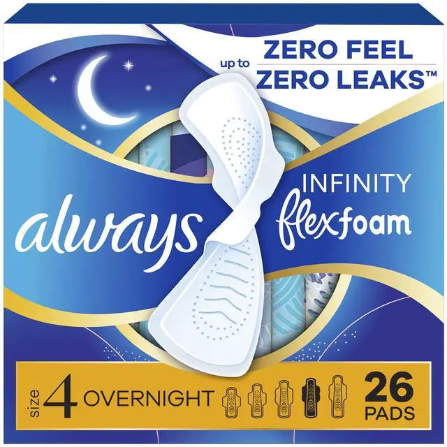 Alt view image 5 of 7 - Always Infinity FlexFoam Pads, Size 4, Overnight, Wings, Unscented, 26 Count