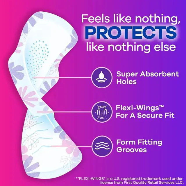 Alt view image 3 of 7 - Always Radiant with FlexFoam Pads, Size 2, Heavy, with Wings, Scented, 26 Count
