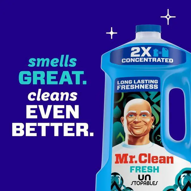 Alt view image 5 of 6 - Mr. Clean 2X Concentrated Multi Surface, All Purpose Cleaner with Unstopables Fresh Scent, 64 fl oz