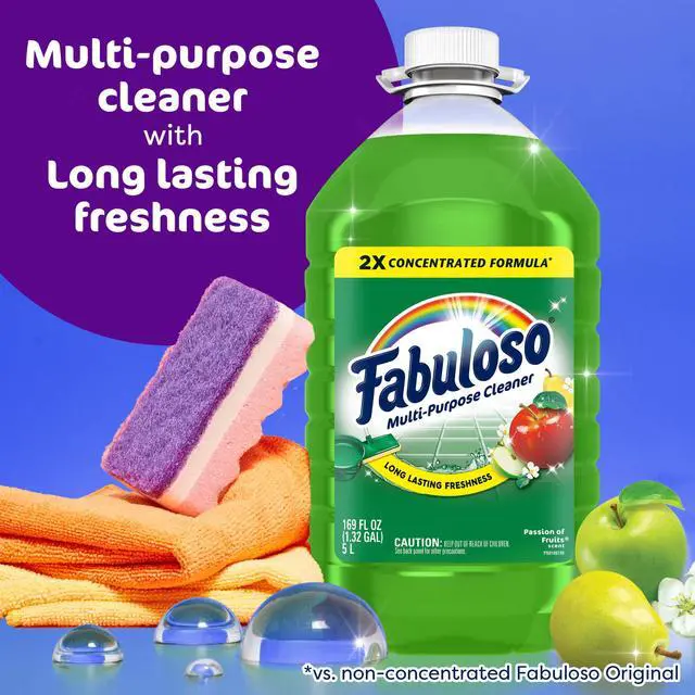 Alt view image 7 of 7 - Fabuloso 2X Multi-Purpose Cleaner, No Rinse Floor Cleaner, Passion of Fruits Scent, 169 fl oz