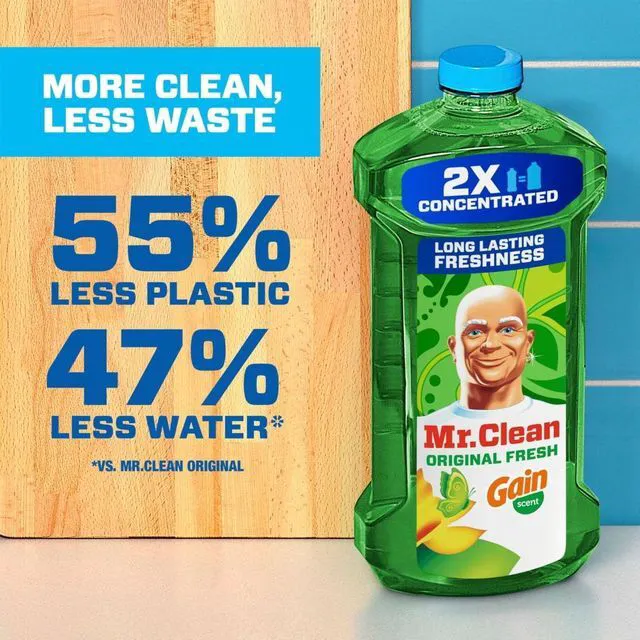 Alt view image 3 of 6 - Mr. Clean All Purpose Cleaner, Floor Cleaner for Mopping, Cleaning Liquid, Gain, 64oz