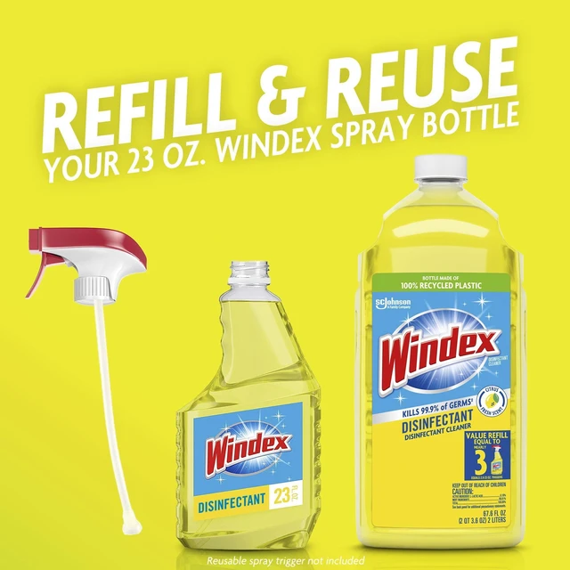 Alt view image 7 of 7 - Windex Disinfectant Cleaner Multi-Surface Refill, Citrus Fresh, 67.6 fl oz