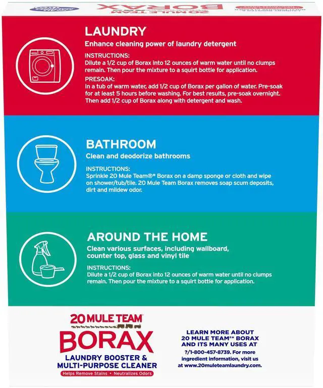 Alt view image 6 of 6 - 20 Mule Team Borax Detergent Booster, 65oz