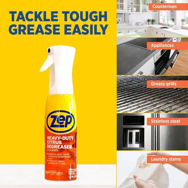 Alt view image 4 of 7 - Zep Heavy Duty Citrus Degreaser and Cleaner Mist, 16fl oz, ZUCIT20 - Removes Oil, Grease, Adhesive & Kitchen Soil in Hard-to-Reach Areas