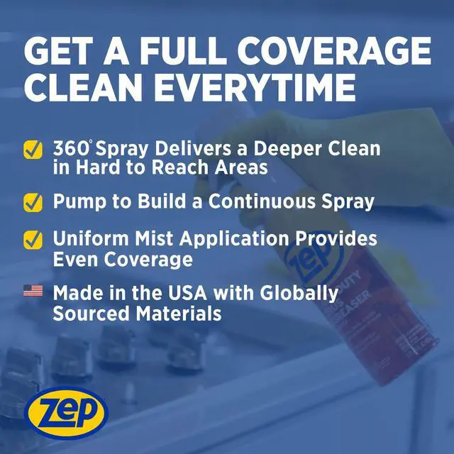 Alt view image 7 of 7 - Zep Heavy Duty Citrus Degreaser and Cleaner Mist, 16fl oz, ZUCIT20 - Removes Oil, Grease, Adhesive & Kitchen Soil in Hard-to-Reach Areas