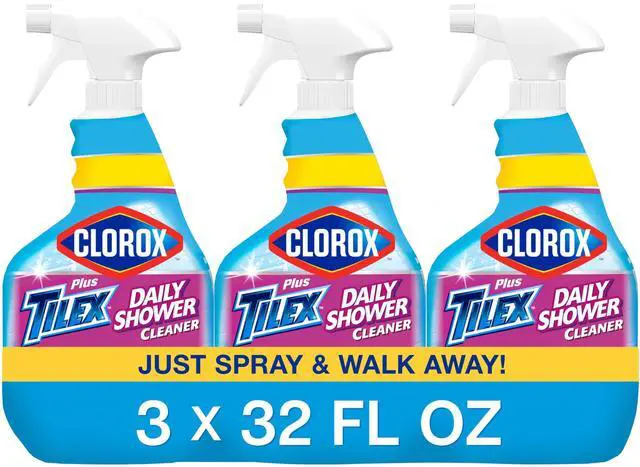 Main image of Clorox Plus Tilex Daily Shower Cleaner Spray, 32 fl oz, 3-Pack