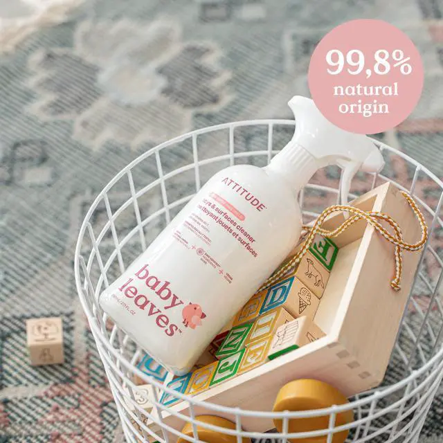 Alt view image 5 of 6 - ATTITUDE Baby & Kids Toy Cleaner Spray, EWG Verified, Multi-Surface for Toys, High Chairs & Play Areas, Naturally Derived, Vegan, Unscented, 27.1Fl Oz