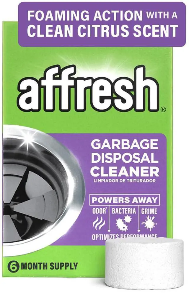 Main image of Affresh Garbage Disposal Cleaner 6 Tablets, 6 Month Supply, Helps Power Away Odor-Causing Bacteria, Debris & Grime in Grind Chamber, Impeller & Drain Pipe
