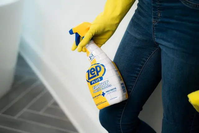 Alt view image 5 of 7 - Zep Plus Grout Foaming Cleaner, 32 Fl Oz, R54212 - 2-in-1 Cleaner Protects Grout from Water, Dirt & Grime