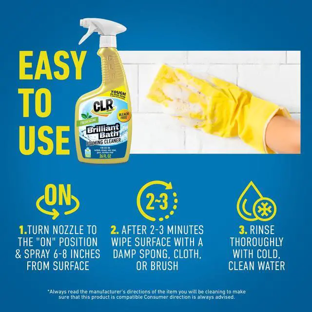 Alt view image 6 of 6 - CLR Brilliant Foaming Action Bathroom Cleaner, 26oz Bottle, Pack of 2