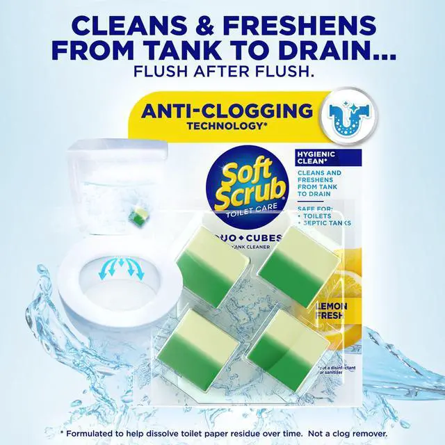 Alt view image 3 of 7 - Soft Scrub In-Tank Toilet Cleaner Duo-Cubes, 4 Count, Lemon Fresh, Yellow