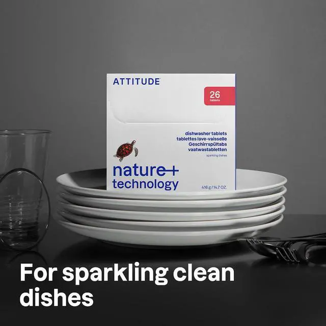 Alt view image 6 of 6 - ATTITUDE Dishwasher Pods 26 Count, Plant-Based, Vegan, Phosphate-Free, Naturally Derived, Unscented