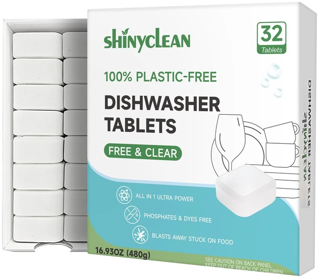 Main image of 100% Plastic-Free Dishwasher Tablets, Free & Clear, 32 Count
