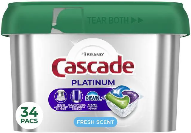 Main image of Cascade Platinum Dishwasher Pods Fresh 34 Count
