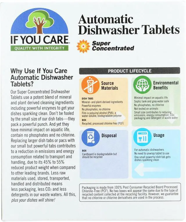 Alt view image 2 of 5 - If You Care Dishwasher Tablets 40 Count - Powerful Plant Based Concentrated Biodegradable Natural Dishwasher Detergent