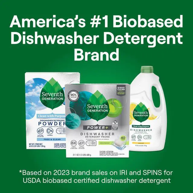 Alt view image 5 of 6 - Seventh Generation Power Plus Dishwasher Detergent Packs, Fresh Citrus, 40 Count